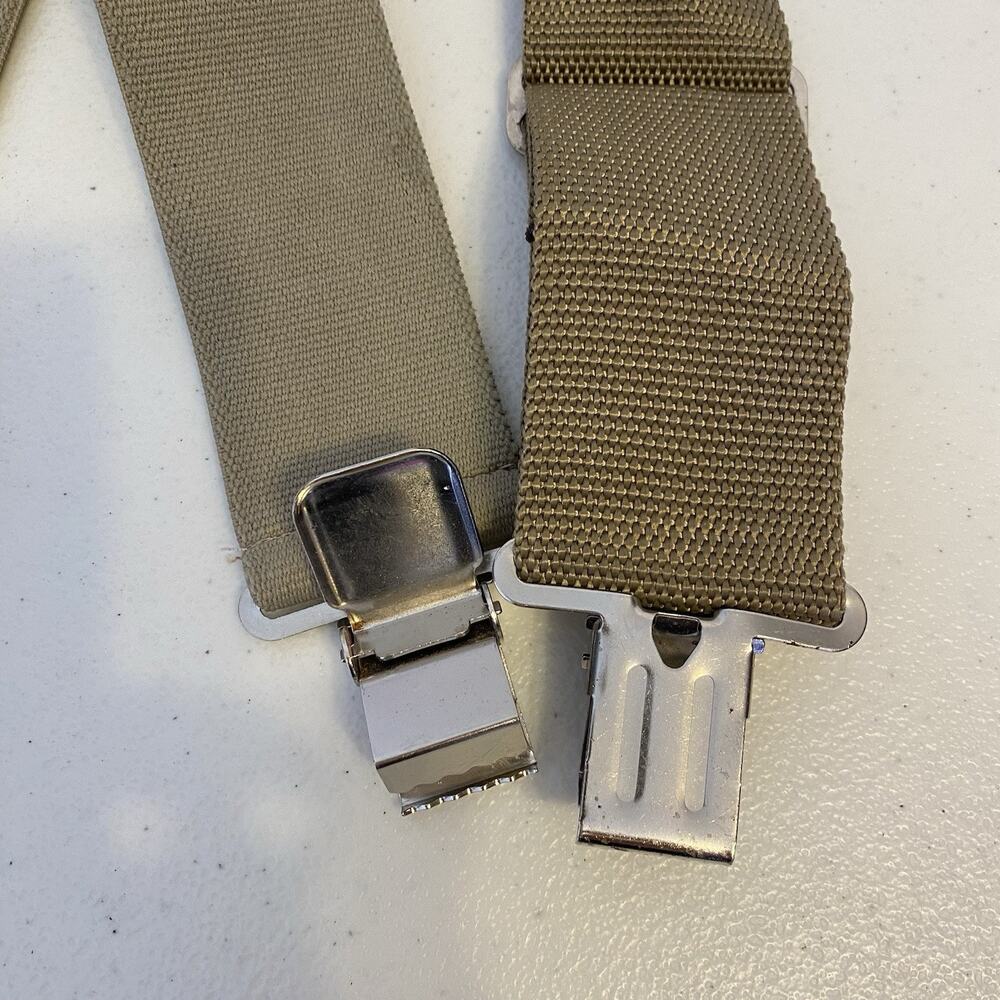 Men's Suspenders X Style HeavyDuty Material Elastic Thick Beige ClipOn USA Made - Picture 3 of 5